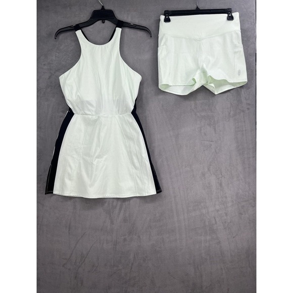 New Free People Movement Tonal Tension Studio Dress Set Size Medium Aqua Green - Picture 3 of 12